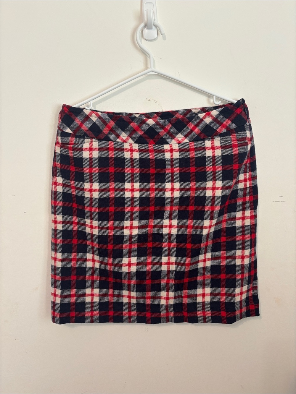 Talbots Plaid Mini Skirt in Red, Navy & White
